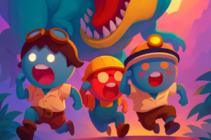 Gang Blast dinosaur battle